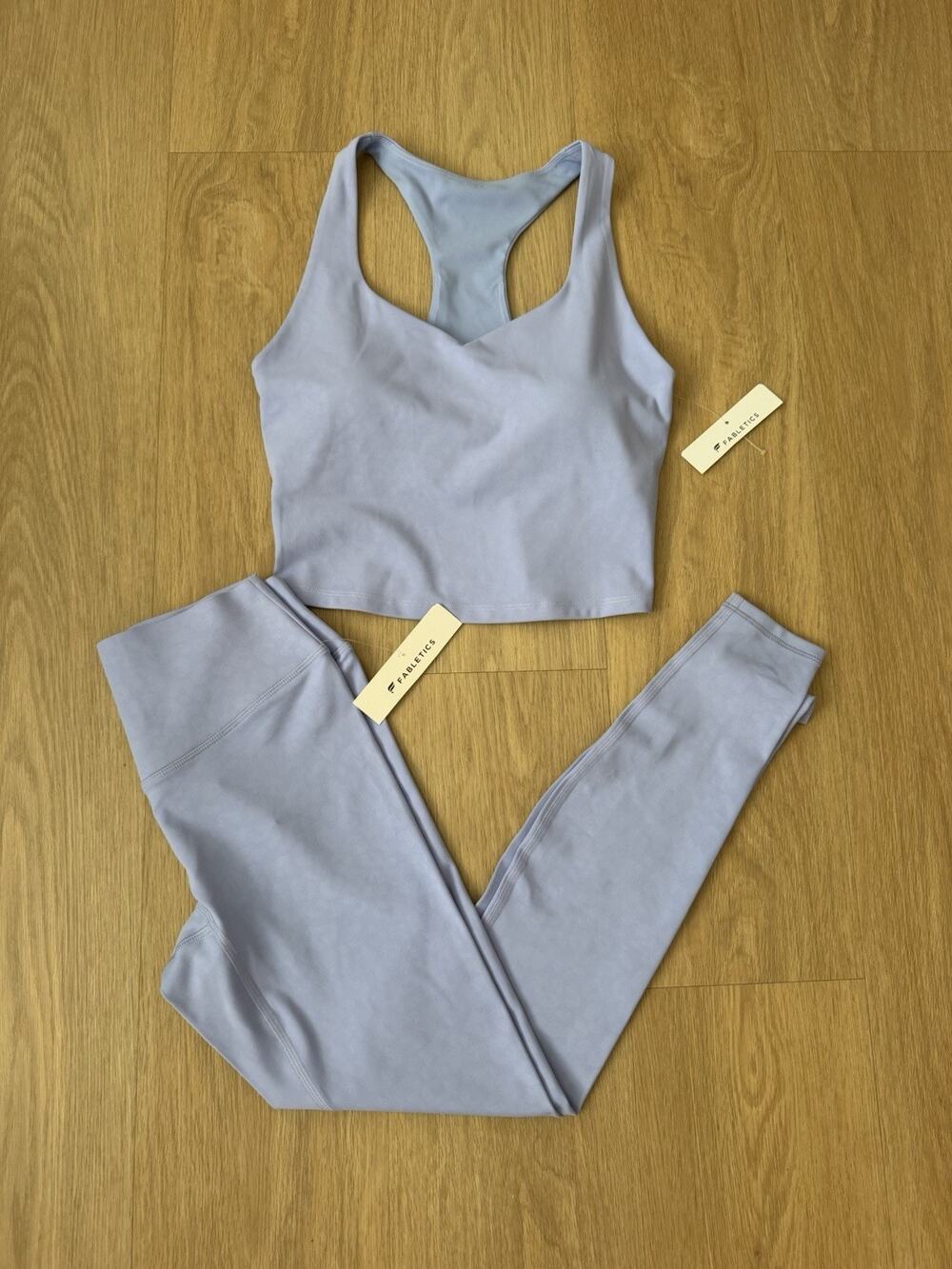 Fabletics 2 Piece set Anywhere Tank/TLC Leggings Size S NWT Lavender